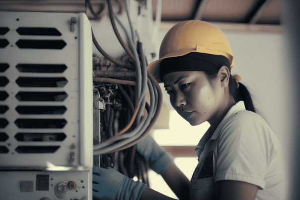 HVAC technician repair an HVAC system